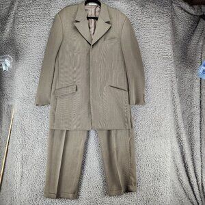 Falcone 2 Piece Suit Mens 42L 35x32 Brown Jacket Pants *Read*
